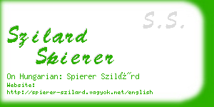 szilard spierer business card